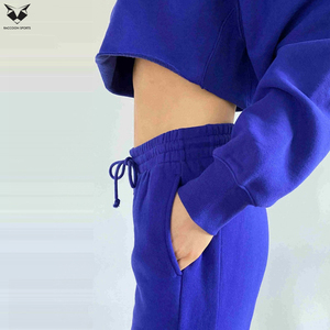 Conjunto de Top Corto y Pantalones Deportivos para Mujer, Traje Cómodo para Gimnasio, Ejercicio, Fitness y Uso Diario Informal, Color Azul - Product Image 6