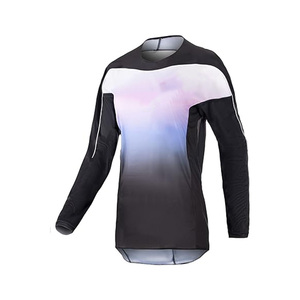 Camiseta de Motociclismo de Manga Larga para Hombre, con Estampado Sublimado en Degradado de Color, de Secado Rápido, de Poliéster, para Carreras, para Todas las Temporadas - Product Image 1