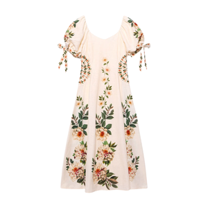 Vestido midi estampado con cuello en V para mujer, vestido de fiesta con corte en A - Product Image 5