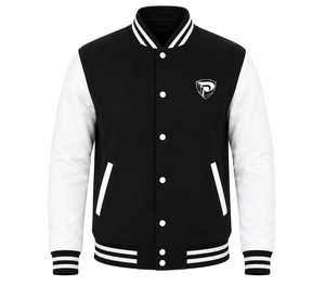 Dumela Custom Black <b>White</b> Varsity Bomber <b>Jacket</b> <b>Men</b> Embroidered Letterman Style Regular Fit Winter Outerwear - Product Image 1