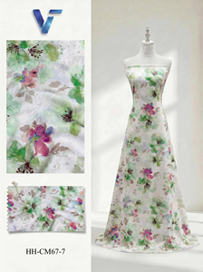 Tela de Chifón Jacquard Floral, 100% Poliéster, Ligera, Tejida y Transpirable, 150/160cm, Modelo 8936, para Vestidos de Mujer - Product Image 2