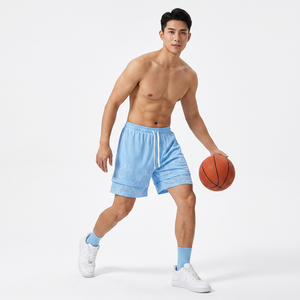 Shorts de sport respirants pour hommes à motif flamme, en maille, pour le basketball et l'entraînement, vêtements de sport d'été, vente en gros, fournisseur américain - Product Image 5