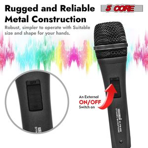 PM 608 Cavo Audio XLR con interruttore unidirezionale a microfono vocale dinamico a 5 Core per cantare al Karaoke parlare in pubblico - Product Image 5