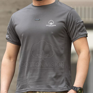 เสื้อยืดฝ้ายแท้ 100% สำหรับผู้ชาย ออกกำลังกายกลางแจ้ง สไตล์ลำลอง เสื้อยืดแทคติคอลแขนสั้น ไซส์ผู้ใหญ่ - Product Image 2