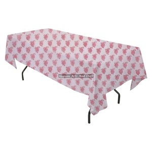 Producto en Tendencia 2026: Mantel Rectangular con Estampado Floral Indio Hecho a Mano, Cubierta de Mesa de Tela de Algodón Estampada a Mano, Decoración del Hogar - Product Image 2