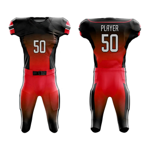 Ensemble de maillots de football américain personnalisés sublimés à manches courtes pour hommes, ajustés, 100 % polyester, anti-humidité, pour équipe, grandes tailles, devant - Product Image 3