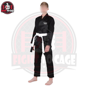 Kimono de Judo ODM Noir et Blanc Respirant Extensible 100% Coton Arts Martiaux Gi Coupe Automatisée Logo Avant Durable - Product Image 2