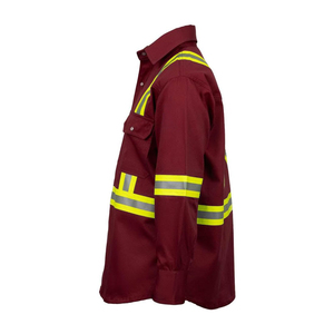 FR Reflective Work <b>Shirt</b> Flame Resistant High Visibility Safety <b>Shirt</b> Industrial Construction Long Sleeve Uniform OEM Custom - Product Image 2