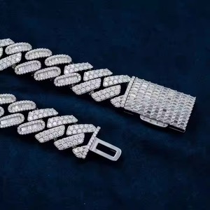 Luxury White <b>Gold</b> Cuban Link Chain Fully Iced Our VVS Studded Moissanite Diamond <b>Tester</b> Trendy Style Wedding Gift - Product Image 5