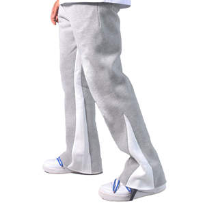 Pantalon de survêtement large à empiècements contrastants pour homme – Style streetwear décontracté, taille élastique, coupe ample, mode hip-hop - Product Image 1