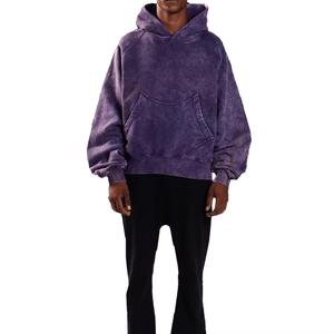 Sweat à capuche surdimensionné en molleton 100 % coton pour homme, avec logo personnalisé, style vintage délavé à l'acide - Product Image 4