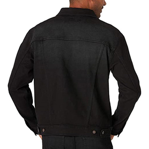 Veste en jean pour homme, nouvelle collection, couleur noire, style streetwear, doublée de fourrure, pour l'automne et l'hiver, design élégant. - Product Image 1