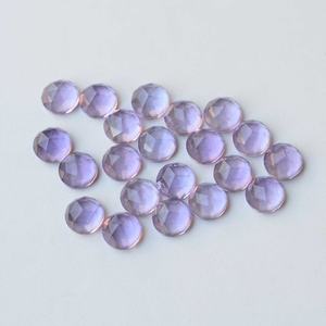 7mm naturel brésil améthyste ronde Rose coupe Cabochon pierre précieuse en vrac en gros pierre semi-précieuse pour la fabrication de bijoux fournisseur - Product Image 1