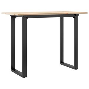 Table à manger en bois massif de pin et acier avec structure en O 39,4"x19,7"x29,5" - Product Image 2