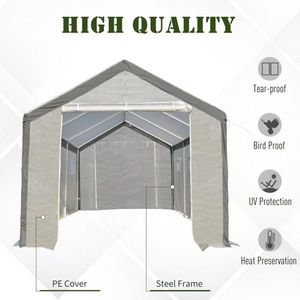 Serre en acier pop-up de 3 m x 2,7 m avec 8 fenêtres refermables et porte enroulable pour la maison - Product Image 4