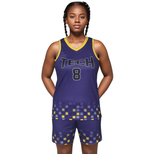 Uniformes de Baloncesto Personalizados por Sublimación para Mujer, Conjunto de Uniformes de Baloncesto Femeninos de Secado Rápido y Transpirables, Uniformes Profesionales para Entrenamiento de Equipos - Product Image 1