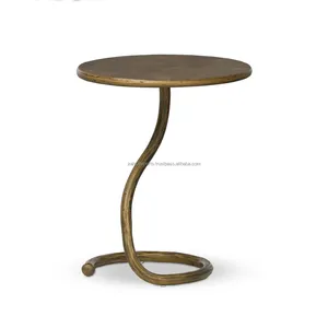 Nordic Style Modern Minimalist Round Coffee <b>Table</b> with Wood Top and Metal Frame Home Furniture for Living Room Zahid Exports - Product Image 2