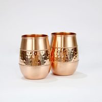 Vaso de Cobre Puro Hecho a Mano, Apto para Lavavajillas y Portátil, Nuevo Diseño para Hoteles, Gran Venta