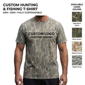 T-shirt camouflage à manches courtes pour homme UPF 50+ personnalisé, respirant, haute performance, vêtement d'extérieur OEM pour la chasse et la pêche - Product Image 1