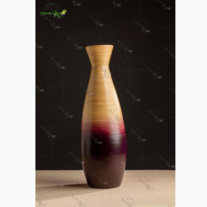 Vase en bambou fait main vietnamien - Design minimaliste moderne Décoration de maison écologique et cadeau attentionné en provenance du Vietnam - Product Image 3