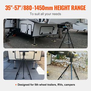 Stabilizzatore a Treppiede per Rimorchio Camper, Capacità di Carico 5000 LBS, Altezza Regolabile 35-57 Pollici, Stabilizzatore a Collo d'Oca con Accessori Esterni - Product Image 2