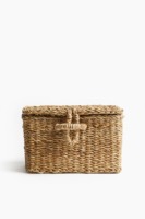 Panier de rangement en jonc de mer avec couvercle, panier de rangement fait main, vente en gros, écologique, fabriqué au Vietnam