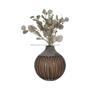 Luxury Decorative Transparent Iron Flower <b>Vase</b> Coastal Design Tabletop <b>Vase</b> Living Room Interior Accent Bulk Export Supplier - Product Image 3