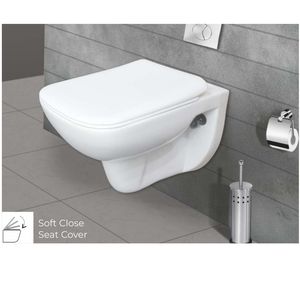 โถสุขภัณฑ์แบบแขวนผนังทรงครีมอนทันสมัย แข็งแรงทนทาน สีขาว เซรามิก ขนาด 555x360x375 มม. สำหรับห้องน้ำเชิงพาณิชย์ - Product Image 3