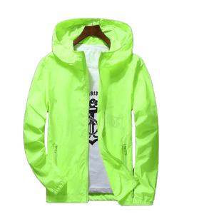 Veste imperméable coupe-vent pour homme à capuche, fermeture éclair intégrale, doublée, légère, 100% coton, écologique, vente chaude - Product Image 1