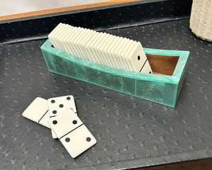 Juego de dominó de resina verde y blanca con puntos negros en caja de almacenamiento color verde azulado para decoración del hogar, artículo artesanal artístico, resina de alta calidad - Product Image 6
