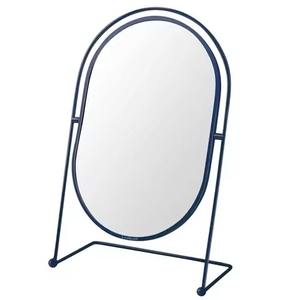 Espejo de mesa antiguo de metal, espejo de tocador con soporte para mesa de maquillaje, espejo cosmético para baño. - Product Image 6