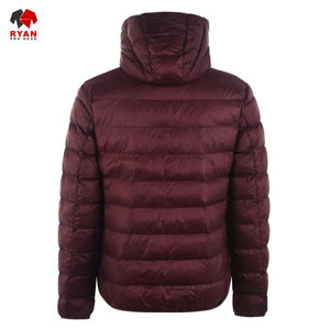 เสื้อแจ็คเก็ตพัฟเฟอร์กันน้ำสำหรับผู้ชายแบบมีฮู้ด แห้งเร็ว คุณภาพสูง ระบายอากาศได้ดี สำหรับฤดูหนาว ราคาขายส่ง ลายเรียบ - Product Image 3