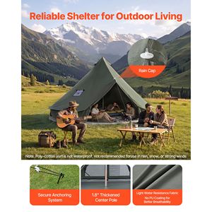 Tenda a Campana in Tela 16.4 Piedi, Tenda Yurt 4 Stagioni per Campeggio con Foro per Stufa, Impermeabile e Traspirante, Capacità 7 Persone - Product Image 4