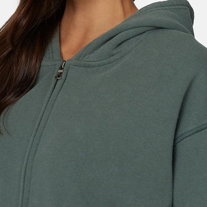 Sudadera con capucha para mujer 2026, de invierno, gruesa, estilo urbano, personalizada, precio de fábrica al por mayor, diseño con cremallera completa y cordón ajustable - Product Image 6