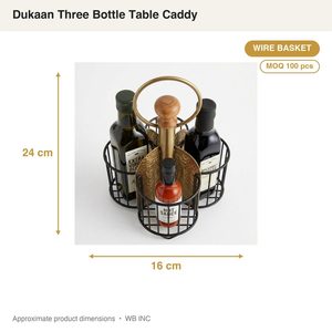 Handmade Iron Wire <b>Basket</b> 16 cm Black Antique Brass Three Compartments for <b>Table</b> Caddy Home Decor Hotel Storage Dukaan Tray - Product Image 4