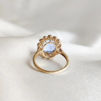 18K verguld 925 sterling zilver ring met natuurlijke 7x9mm tanzaniet ovale edelsteen en CZ accenten, december geboortesteen sieraden