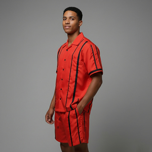 Artículo en Oferta: Conjunto de Camiseta de Manga Corta y Pantalones Cortos para Hombre con Logotipo Personalizado, Ropa Casual de Verano de Dos Piezas de Nailon para Hombre - Product Image 3