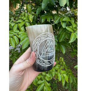Verre à boire en corne naturelle, finition rustique, mug fait à la main - Product Image 3