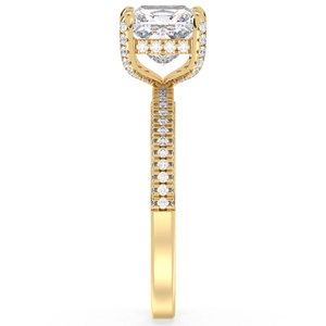 Bague Halo REYES en Argent Sterling 925 avec Moissanite Taille Princesse de 2,59 Carats et Plaqué Or Jaune 14K 18K – Cadeau de Mariage, Bijoux Fins - Product Image 5