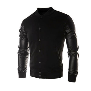 Blouson Bomber Homme Hiver Col Montant Fin Boutonné Style Baseball Streetwear Vente en Gros - Product Image 4