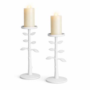 Leaf Design Metal Candle Holder Set <b>Decorative</b> Candlestick Modern Home <b>Decor</b> <b>Table</b> Centerpiece Elegant Style - Product Image 3