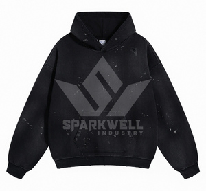 Sudadera con Capucha Extra Grande para Hombre Sparkwell Industry, 100% Algodón, Felpa Francesa, Estilo Casual para Otoño, con Logotipo Estampado en la Parte Delantera - Product Image 1