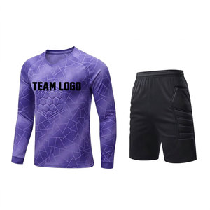 Ensemble de gardien de but de football personnalisé avec impression par sublimation, respirant, séchage rapide, polyester de haute qualité, ensemble de vêtements d'entraînement sportif, vente en gros - Product Image 1