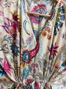 Women Mirchi Print Cotton Maxi <b>Kaftan</b> Dress Handmade Boho Beach Cover up Regular Fit <b>Summer</b> Daily Breathable Lounge Wear Resort - Product Image 4