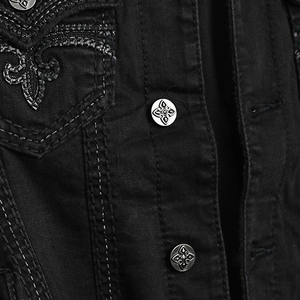 High-Quality Custom-Made Men's Denim <b>Rhinestone</b> <b>Jacket</b> with New Fashion Design Front Logo for Winter at Wholesale Price Haus Ind - Product Image 6