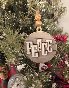 เครื่องประดับต้นคริสต์มาสทำมือ ต้นไม้แห่งคำอวยพร  งานไม้พิมพ์ลายแขวนตกแต่งต้นคริสต์มาส  งานฝีมือไม้แขวนตกแต่ง - Product Image 6