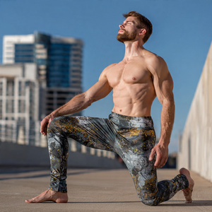 Collants de compression à haute élasticité pour une seule jambe, leggings de sport pour hommes anti-humidité, pantalon de base respirant pour l'entraînement - Product Image 3