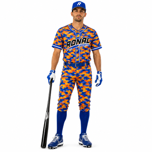 RONAL SPORTS Custom Sublimated Baseball Uniform Men's Camouflage Jersey Pants Set Moisture Wicking All Seasons - Product Image 3