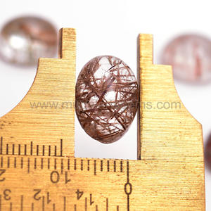 Cuivre naturel rutile lisse forme ovale 9x11 à 15x20mm Cabochon cabines pierre précieuse en vrac pour la fabrication de bijoux pendentif collier - Product Image 2