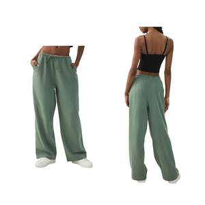 Pantalones Deportivos de Cintura Alta para Mujer, Pantalones Anchos Casuales, Pantalones de Descanso con Cordón, Joggers de Algodón, Logotipo Personalizado, OEM, Venta al Por Mayor - Product Image 1